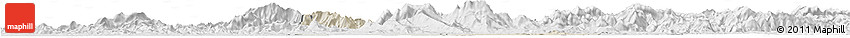 Shaded Relief Horizon Map of Tongcheng, lighten, desaturated