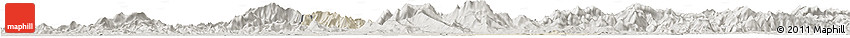 Shaded Relief Horizon Map of Tongcheng, semi-desaturated