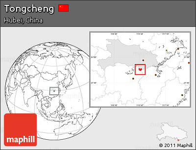 Blank Location Map of Tongcheng, highlighted parent region