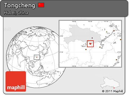 Blank Location Map of Tongcheng, highlighted parent region