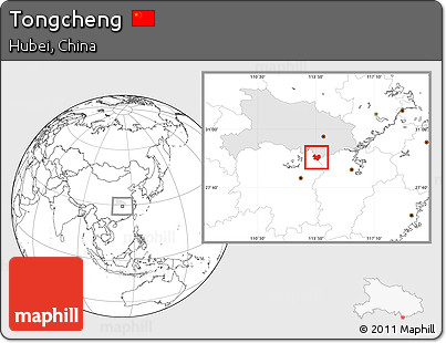 Blank Location Map of Tongcheng, highlighted parent region