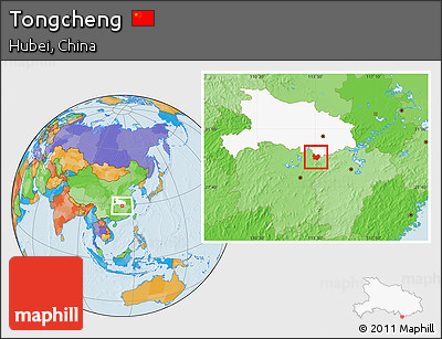 Political Location Map of Tongcheng, highlighted parent region