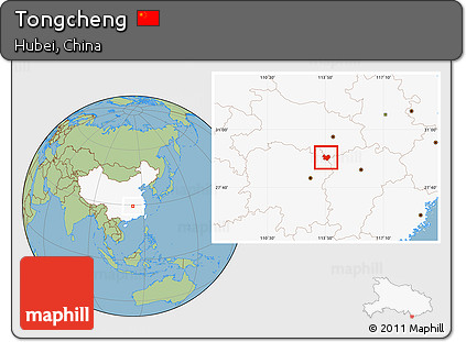 Savanna Style Location Map of Tongcheng, highlighted country