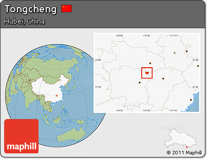 Savanna Style Location Map of Tongcheng, highlighted country