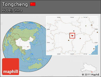 Savanna Style Location Map of Tongcheng, highlighted country
