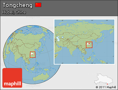 Savanna Style Location Map of Tongcheng, highlighted parent region, within the entire country