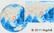 Shaded Relief Location Map of Tongcheng, highlighted parent region, within the entire country