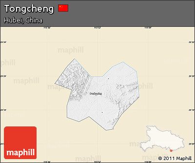 Classic Style Map of Tongcheng, single color outside