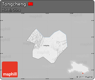 Gray Map of Tongcheng, single color outside
