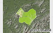 Physical Map of Tongcheng, darken, semi-desaturated