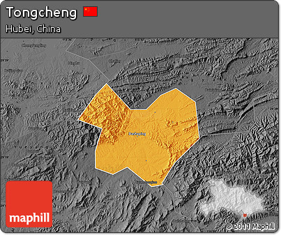 Political Map of Tongcheng, darken, desaturated