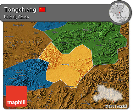 Political Map of Tongcheng, darken