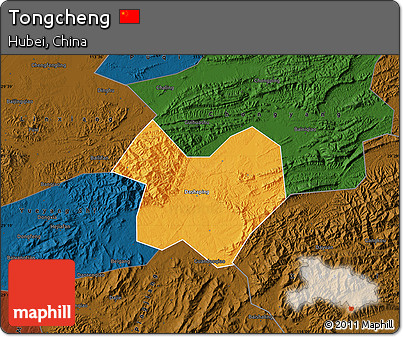 Political Map of Tongcheng, darken