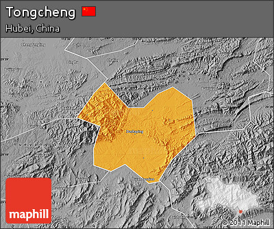 Political Map of Tongcheng, desaturated