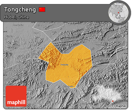 Political Map of Tongcheng, desaturated