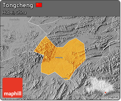 Political Map of Tongcheng, desaturated
