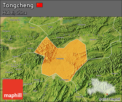 Political Map of Tongcheng, satellite outside