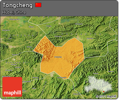 Political Map of Tongcheng, satellite outside