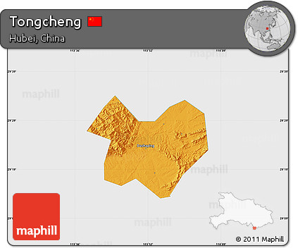 Political Map of Tongcheng, single color outside