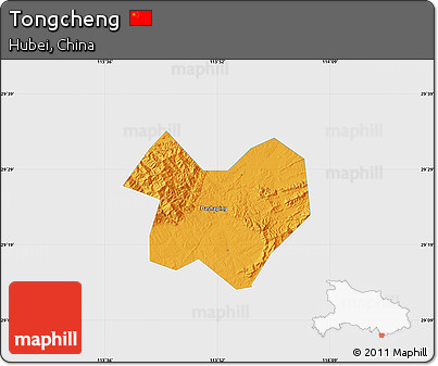 Political Map of Tongcheng, single color outside