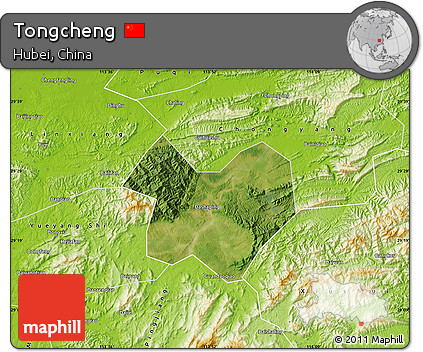 Satellite Map of Tongcheng, physical outside