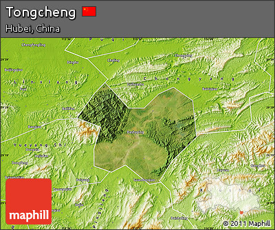 Satellite Map of Tongcheng, physical outside