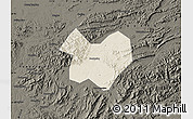Shaded Relief Map of Tongcheng, darken
