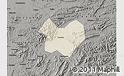 Shaded Relief Map of Tongcheng, darken, semi-desaturated