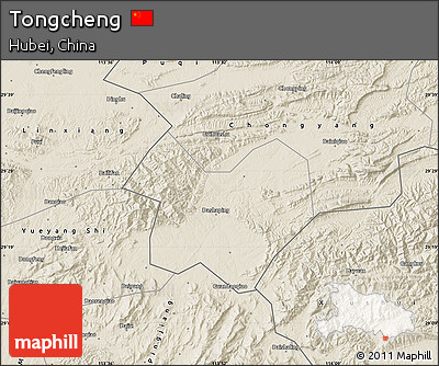 Shaded Relief Map of Tongcheng