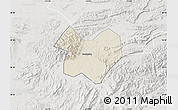 Shaded Relief Map of Tongcheng, lighten, semi-desaturated