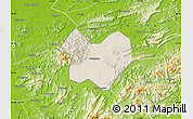 Shaded Relief Map of Tongcheng, physical outside