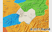 Shaded Relief Map of Tongcheng, political outside