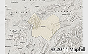 Shaded Relief Map of Tongcheng, semi-desaturated