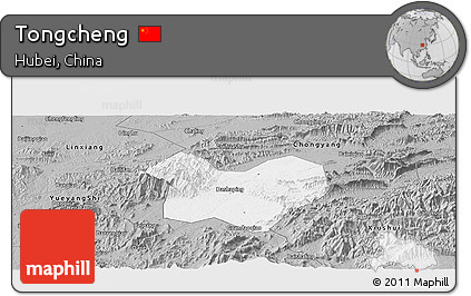 Gray Panoramic Map of Tongcheng