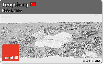 Gray Panoramic Map of Tongcheng