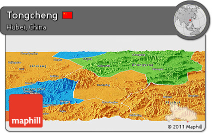 Political Panoramic Map of Tongcheng