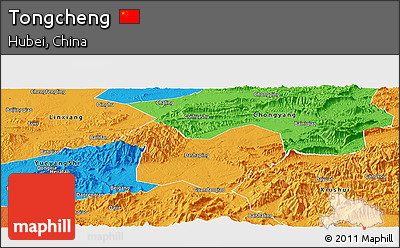 Political Panoramic Map of Tongcheng