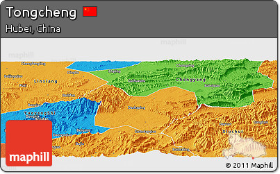 Political Panoramic Map of Tongcheng