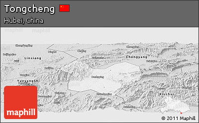 Silver Style Panoramic Map of Tongcheng