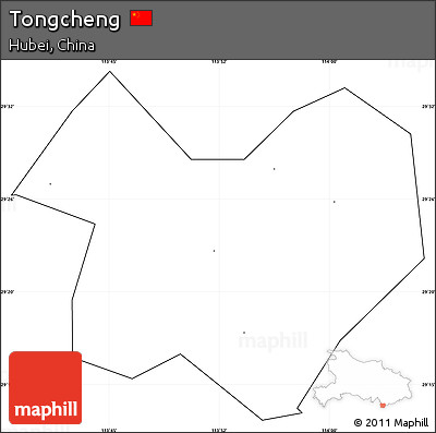Blank Simple Map of Tongcheng, cropped outside, no labels
