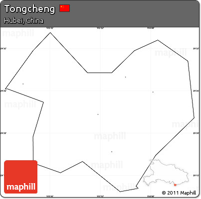 Blank Simple Map of Tongcheng, cropped outside, no labels