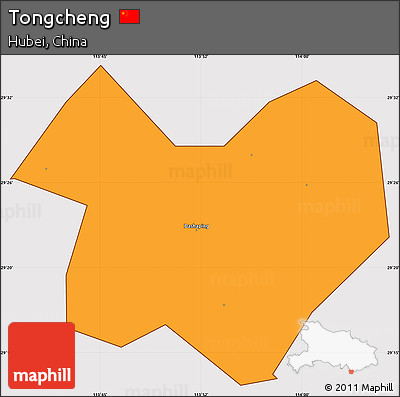 Political Simple Map of Tongcheng, cropped outside