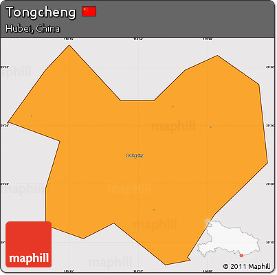 Political Simple Map of Tongcheng, cropped outside