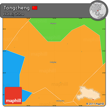 Political Simple Map of Tongcheng
