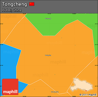 Political Simple Map of Tongcheng