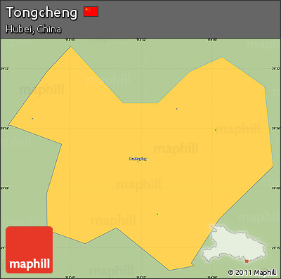 Savanna Style Simple Map of Tongcheng, single color outside