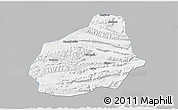 Gray 3D Map of Tongshan, single color outside