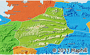 Physical 3D Map of Tongshan, political outside