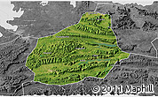 Satellite 3D Map of Tongshan, desaturated