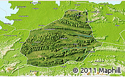 Satellite 3D Map of Tongshan, physical outside